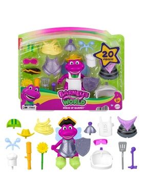 Fisher-Price Barney’s World Dress Up Barney Set, 1 Figure &20 Pieces for Toddler
